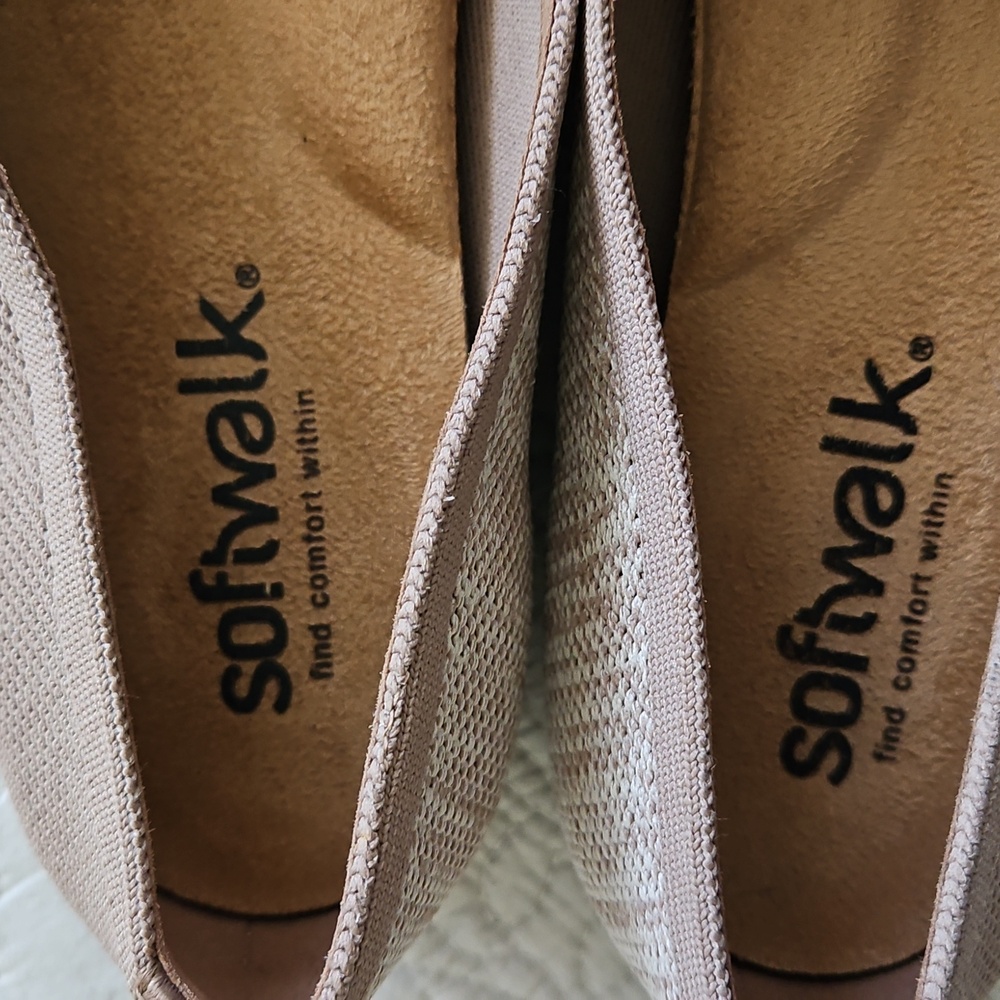 Softwalk Sicily Tan Ballet Flat Knit Loafer Size 10.5 - Picture 8 of 12